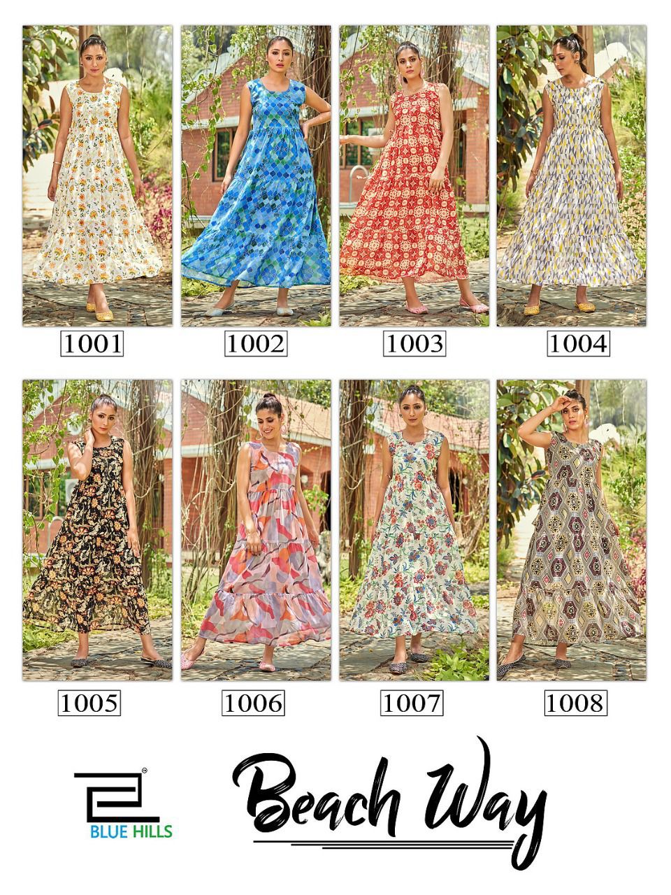 Blue Hills Beach Way Fancy Party Wear Long Gown Style Kurti Collection